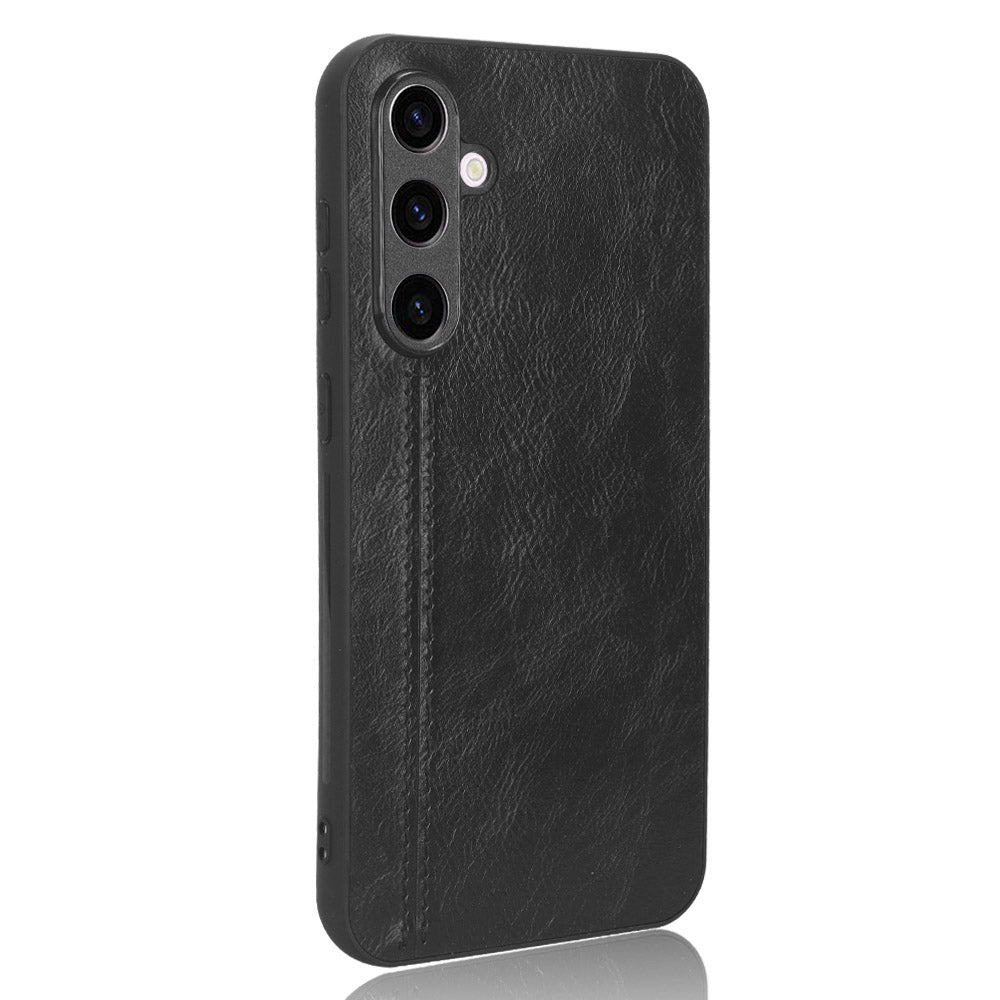 Pro Samsung Galaxy S23 FE Ochranný kryt telefonu TPU kryt šití PU kůží na PC Pro Samsung Galaxy S23 FE Ochranný kryt telefonu TPU kryt šití PU kůží na PC